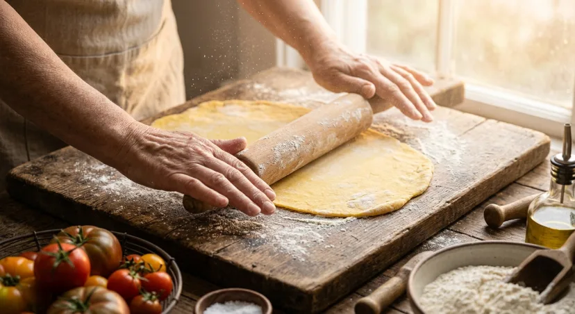 The therapy no one talks about 🤍 Rolling the dough by hand until it's thin enough to read a recipe through.