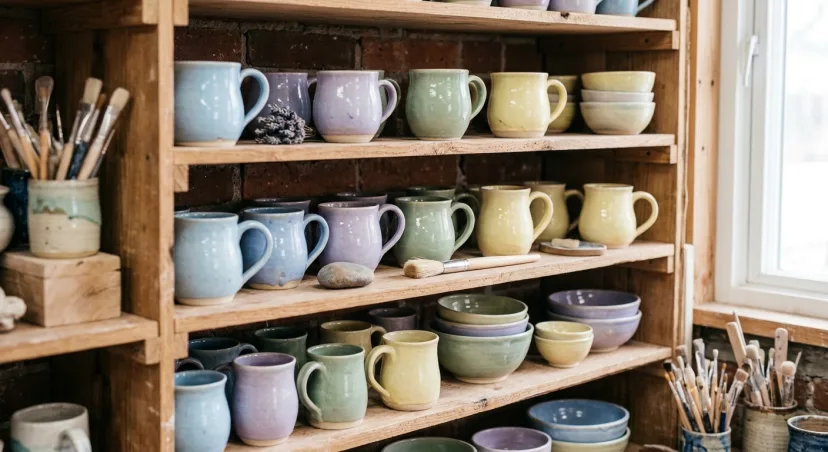 Fresh out of the kiln ✨ This season's glazes — sage, lavender, and a soft butter yellow. Which one's yours?